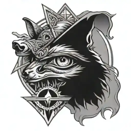 Illuminati Eye With Wolf Head