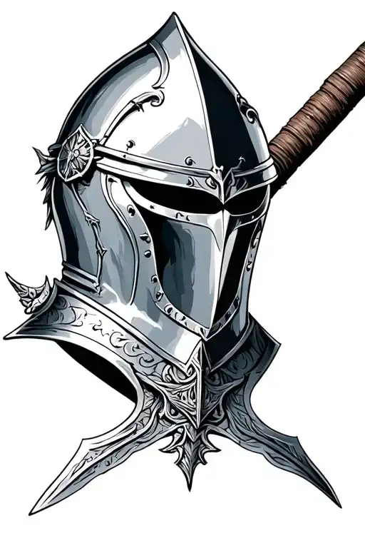 Knight Helmet Sword