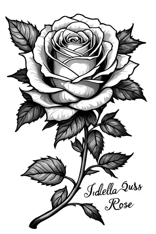 Rose With Idella Rose Written As The Stem