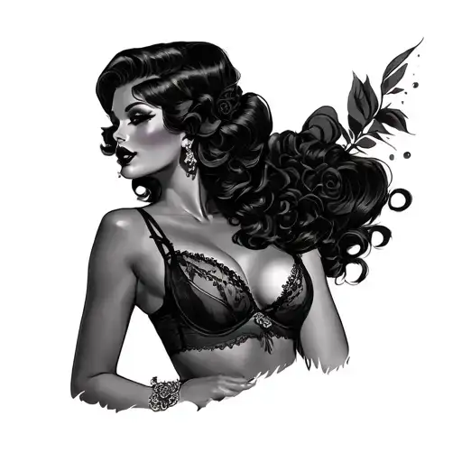 Pin Up Girl In Lingerie