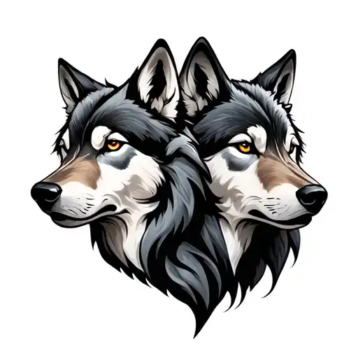 Three Wolf Heads Wrapped