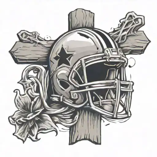 Steelers Helmet And Crucifix Wooden Cross