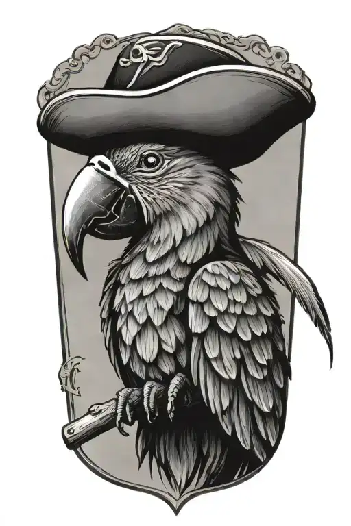 Long Body Parrot With Pirate Hat