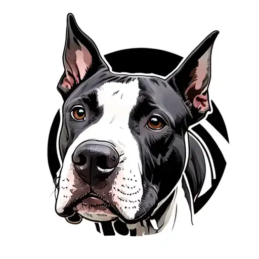 Bull Terrier With Word Una