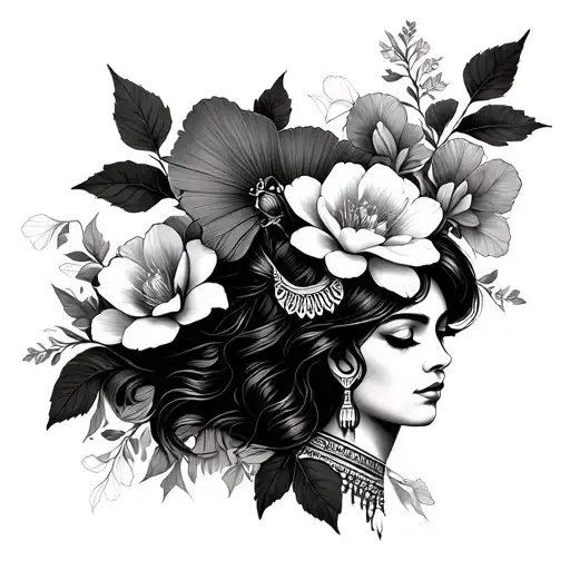 Cherokee Indian Princess Peach Flowers And Gingko