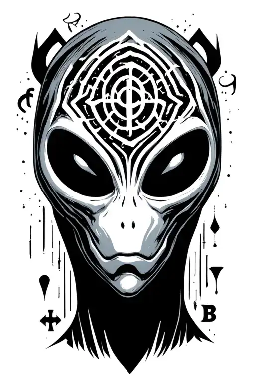 Alien Cryptic Symbols With Words That Read Alien Boy