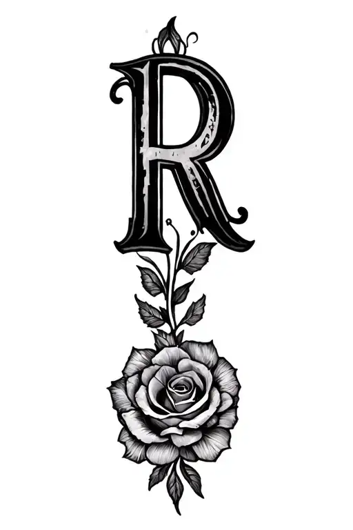 Ring Finger Tattoo Design Featuring The Letter R Make It Feminine