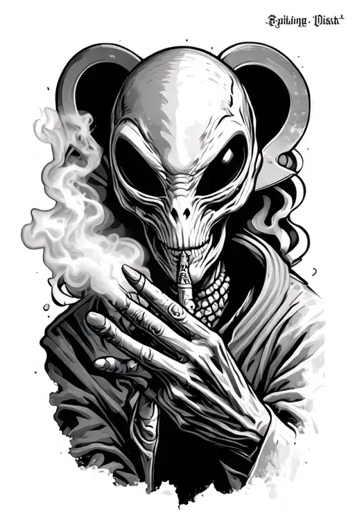 Alien Cryptic Guy Smoking Joint