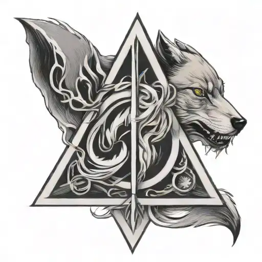 Deathly Hallows With Wolf Head