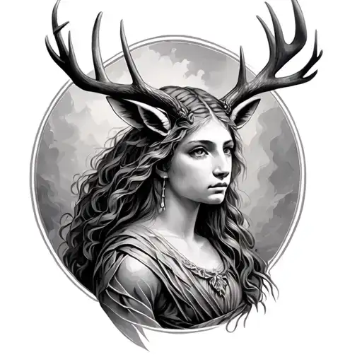 Artemis Painted In The 1500S With Antlers