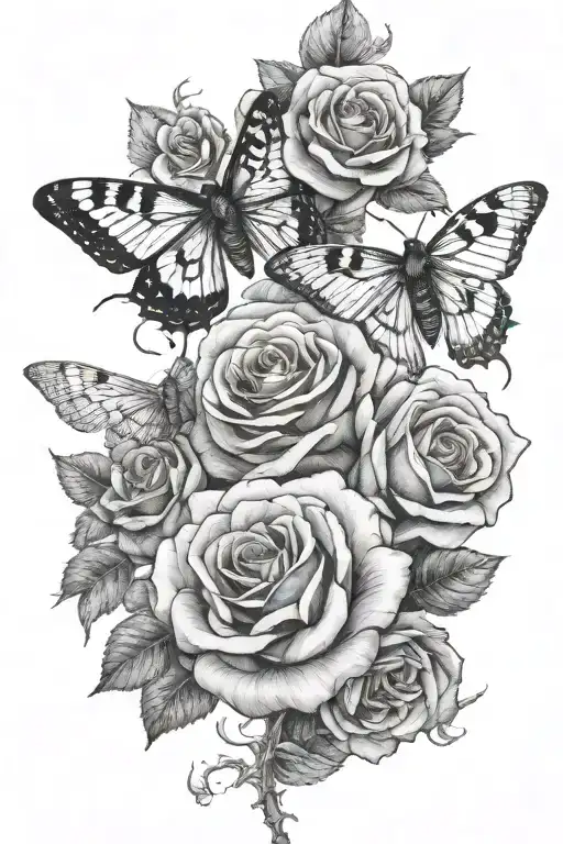 Roses And Death Moth