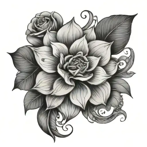 A Flower And The Initials Of People