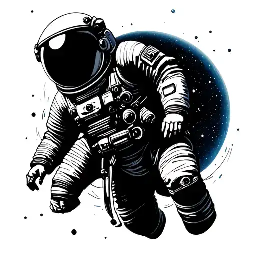 Astronaut In Space Surrounded