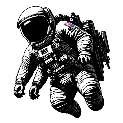 Astronaut In Space Surrounded