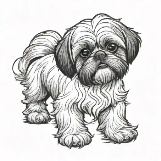 Shihtzu Small Dog Named Roxy With Paws Connected