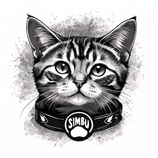 My Cat Name Simbu With Paw Sign On Wrist Band