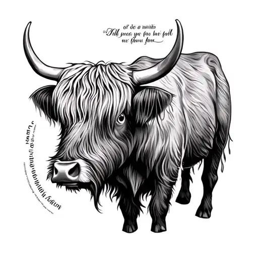 Highland Cow With A Bible Verse Written