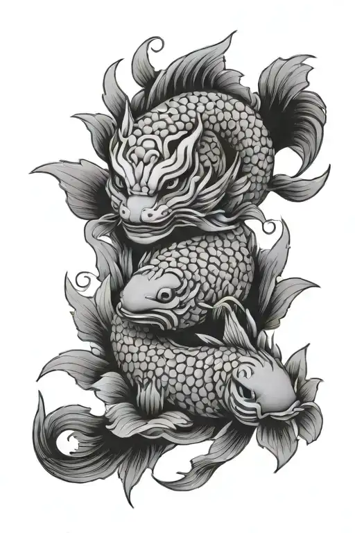 Hanya Mask And Koi Fish