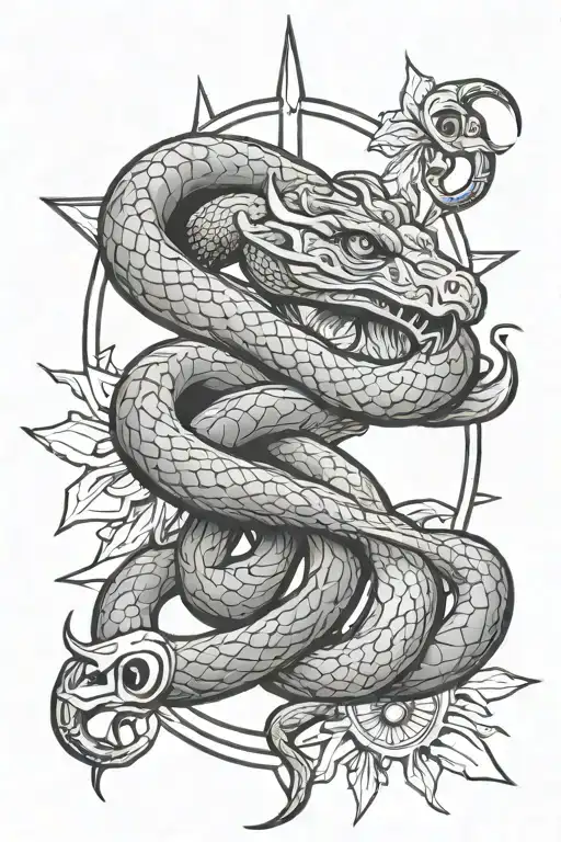 Trival Sun And Snake