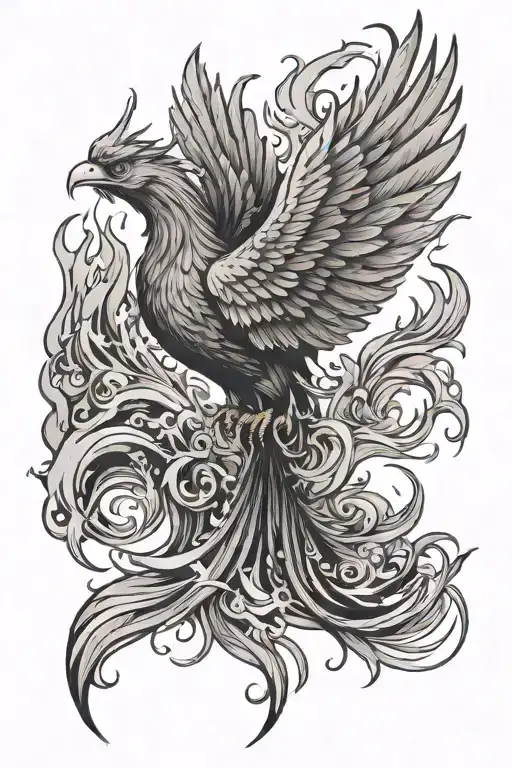 Fine Line Phoenix Rising From The Ashes