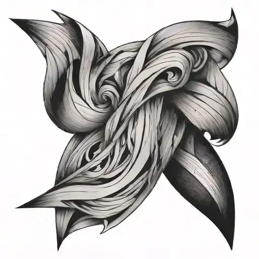 Under Breast Abstract Lines