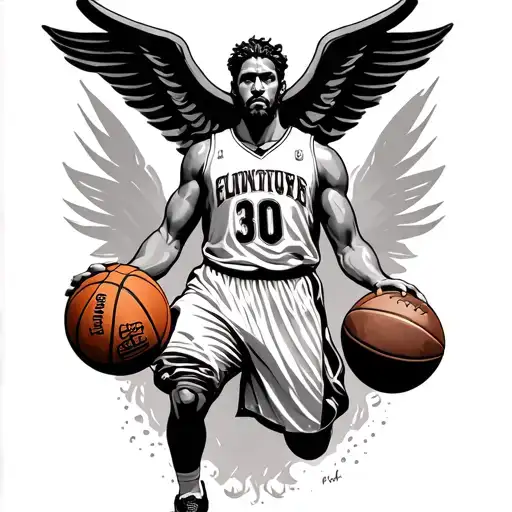 Basketball And Football And God Holding