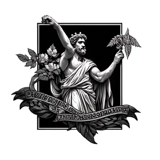 Greek Big 3 Tattoo Full Arm Sleeve