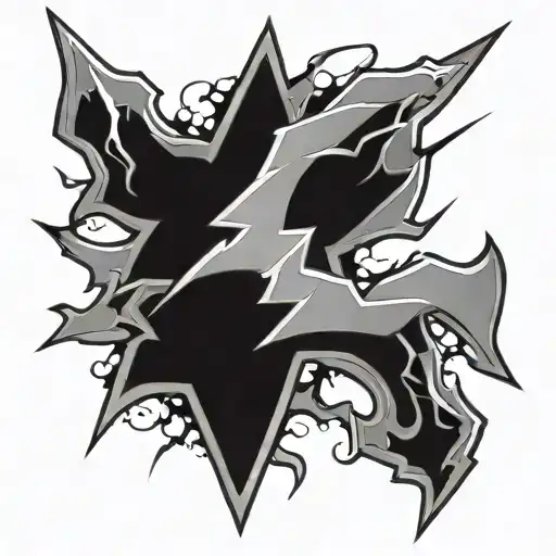 Black Lightning Bolt Striking