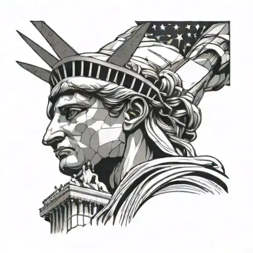Statue Of Liberty W Soldier Holding
