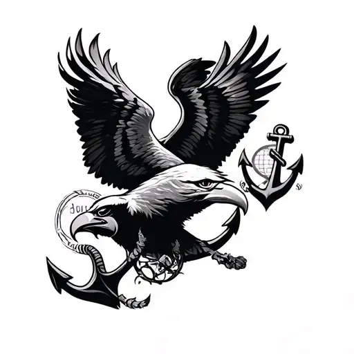 Eagles Globe And Anchor With Cadeuces