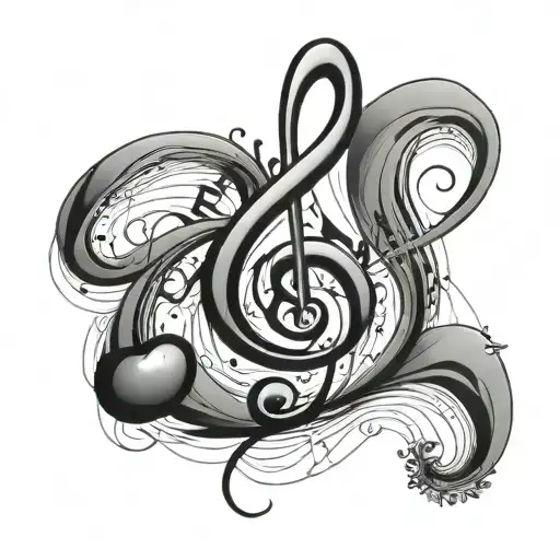Music Note With Initials Tb