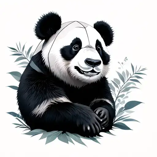 Panda Geo Symteric Shapes Tatto Mood
