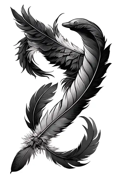 Greek Mythology Characters Forearm Tatto Mixed With Feathers