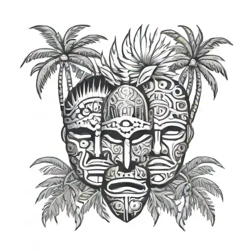 Palm Trees Aboriginal Masks Tragedy And Comedy