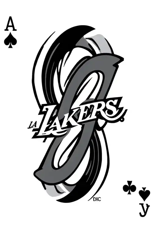 Ace Playing Card And La Lakers Logo Intertwined