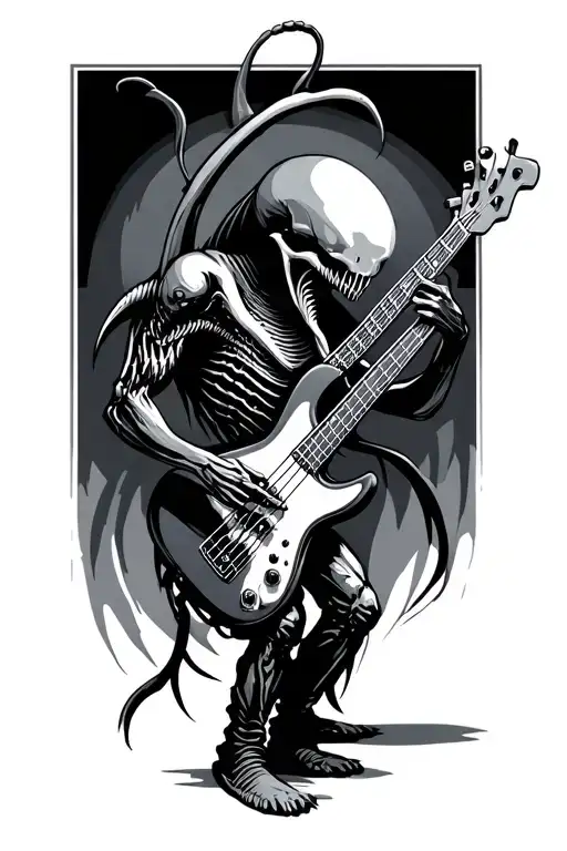 Xenomorph Playing Bass Guitar