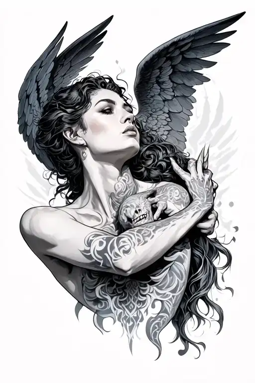 Sexy Angels Demons Fighting Neck