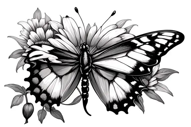 Butterfly And Wildflower