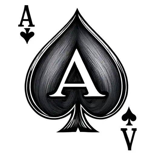 Ace Of Spades Symbol With Letter A