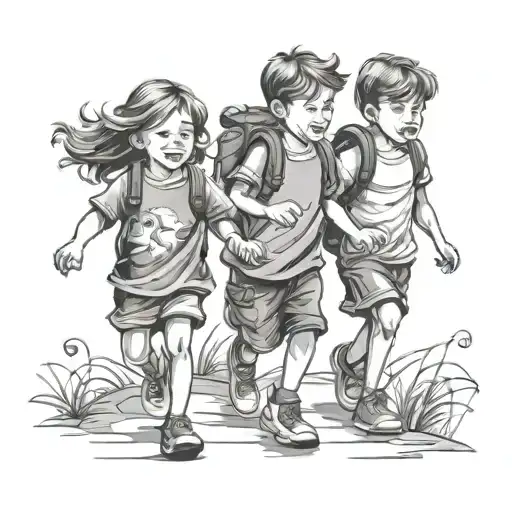 3 Kids Walking