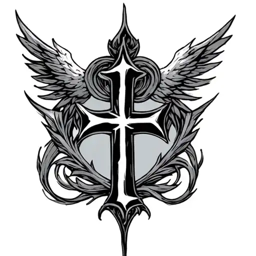 Cross With P And C On Either Side