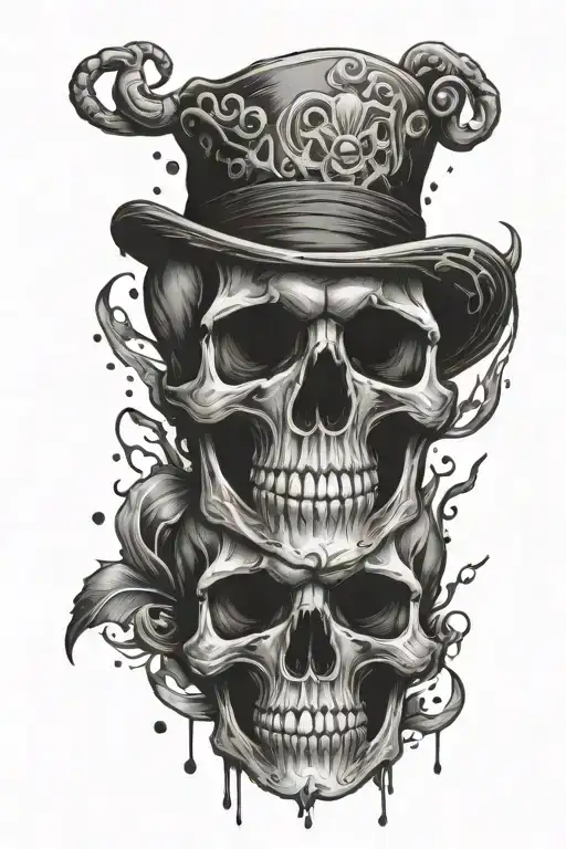 Smiling And Crying Skull