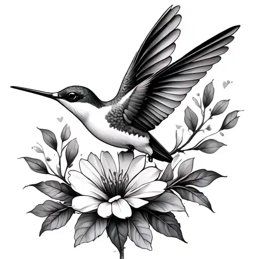 Hummingbird And Flower