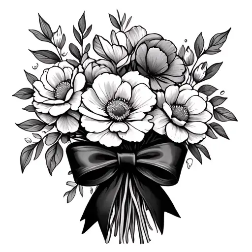 Flower Bouquet With Bow