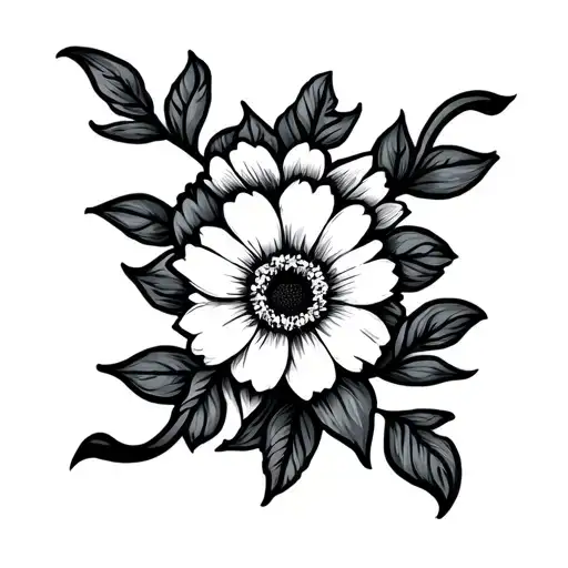 The Name Jordan In Cursive With September Flower As A Tattoo On Back Shoulder Small