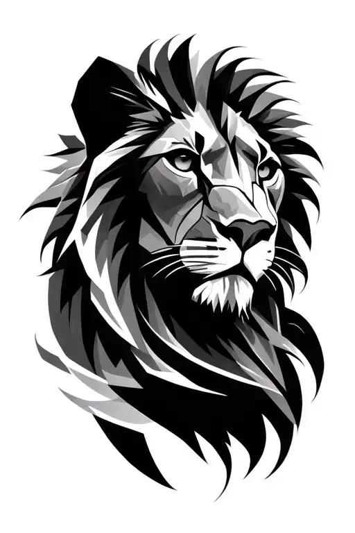 Partial Geometric Lion Head