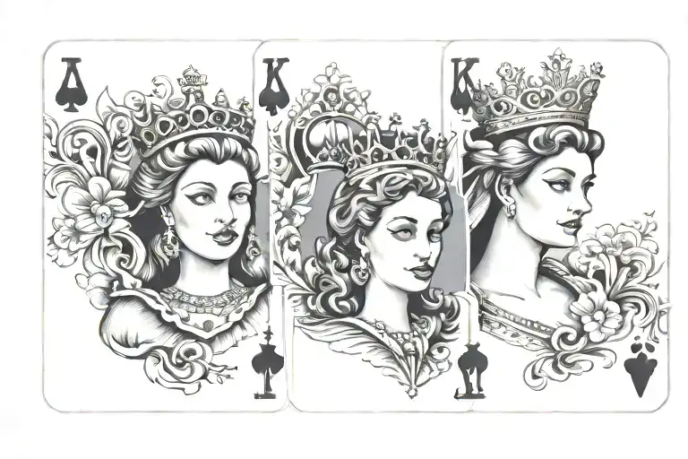 King Queen Princess & Prince Cards