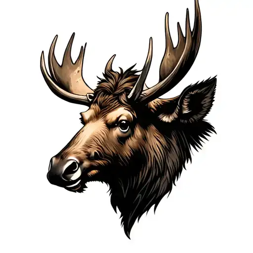 Small Thin Moose Head