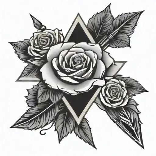 Arrow With Roses Surrounding