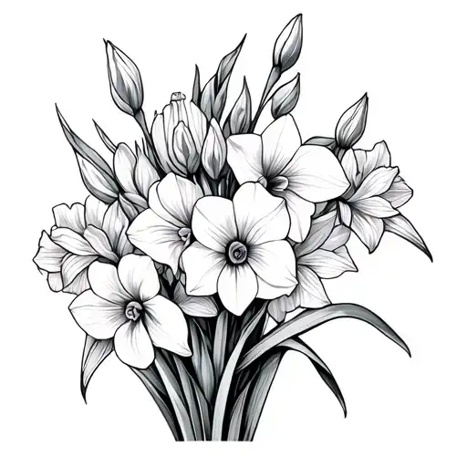 Gladiolus And Narcissus Flower Bouquet